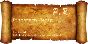 Pittersch Remig névjegykártya